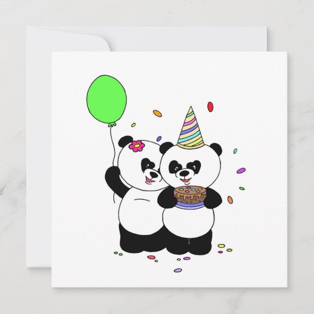 Tarjeta Panda Happy Birthday (Anverso)