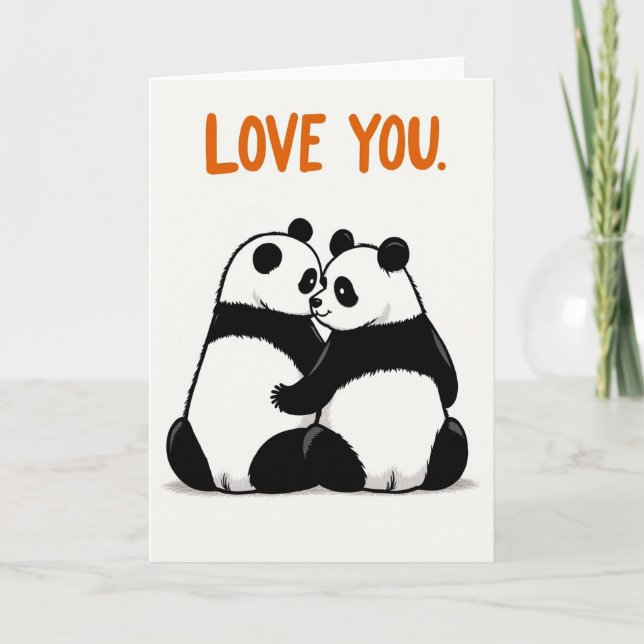 Tarjeta Panda Hugs Love You Card (Anverso)