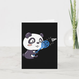 Tarjeta Panda Jugando Badminton Dándose Sudoroso I Panda B