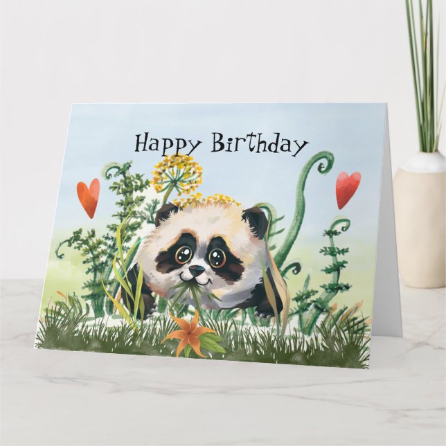 Tarjeta Panda Kid Happy Birday (Anverso)
