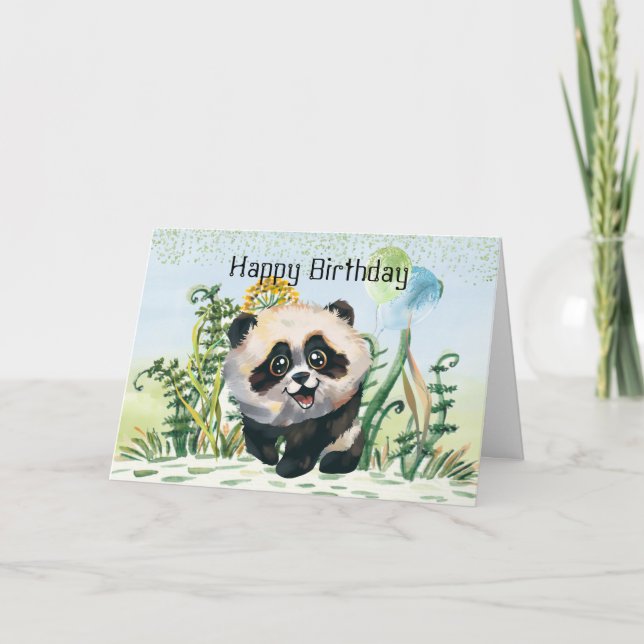 Tarjeta Panda Kid Happy Birday (Anverso)