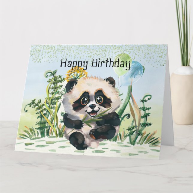 Tarjeta Panda Kid Happy Birday (Anverso)