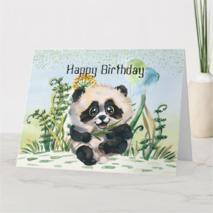 Tarjeta Panda Kid Happy Birday
