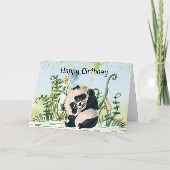 Tarjeta Panda Kid Happy Birday (Anverso)