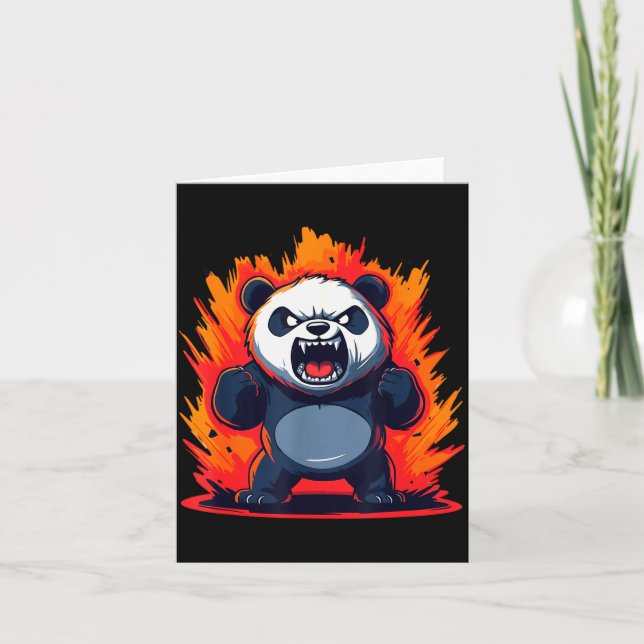 Tarjeta Panda Looking Angry Graphic Funny Panda Kawaii  (Anverso)