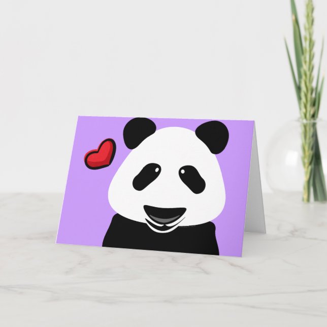 Tarjeta Panda Love You Beary Mucho Moderno (Anverso)