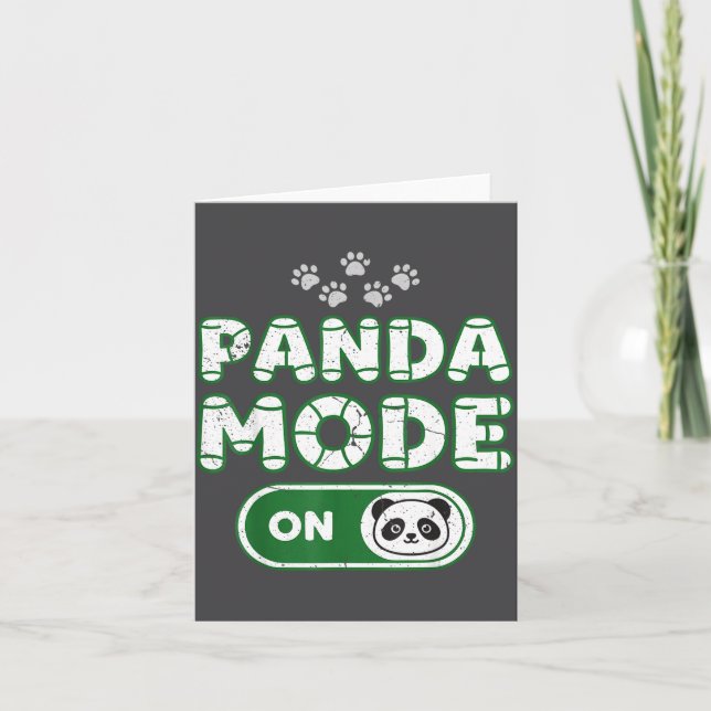 Tarjeta Panda Mode On Funny Animal Bear Lover Owner Costum (Anverso)