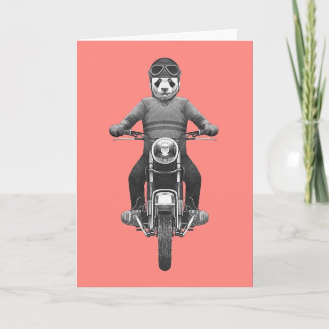 Tarjeta Panda Motorcyle Rider (Anverso)