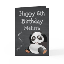 Panda Nombre Personalizado Kid's Birthday Chalkboa
