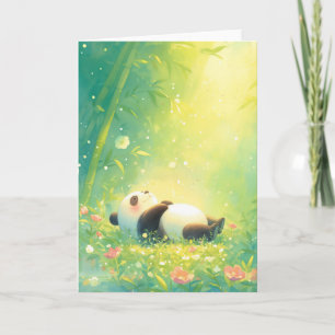 Tarjeta Panda Pacífico en una Pradera de Bambú