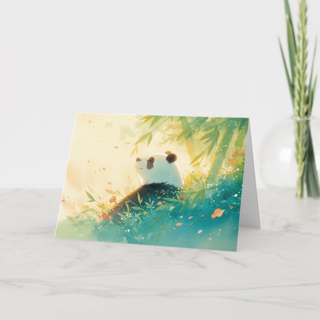 Tarjeta Panda Pacífico Entre Bambúes (Anverso)