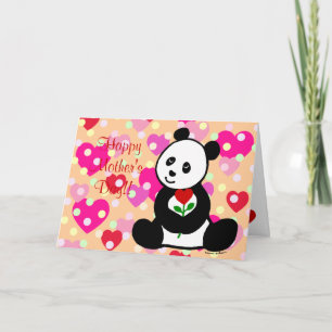 Tarjeta Panda Personalizado y A Heart Flower Mom