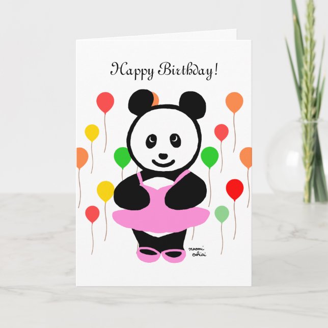 Tarjeta Panda Personalizado y Cupcake Cumpleaños (Anverso)