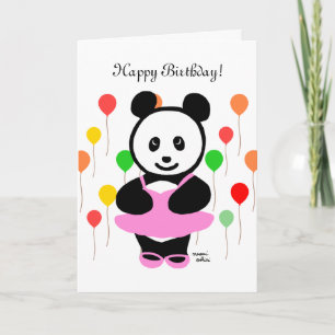 Tarjeta Panda Personalizado y Cupcake Cumpleaños