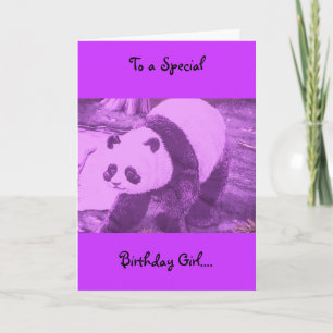 Tarjeta panda púrpura