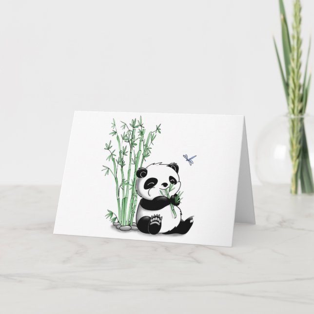 Tarjeta Panda que come el bambú (Anverso)