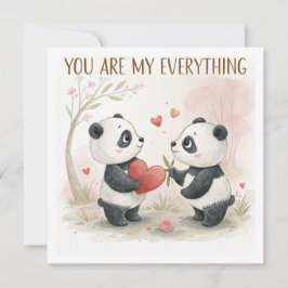 Tarjeta Panda romántica