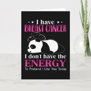 Tarjeta Panda Tengo Cáncer de Mama No Tengo Energía