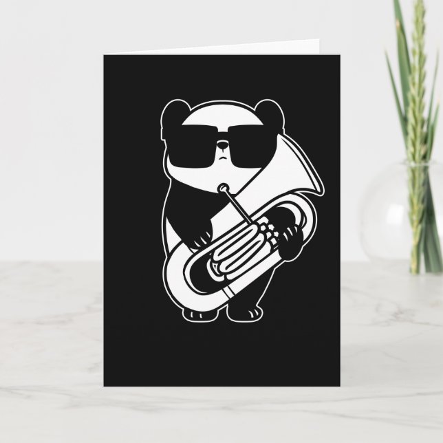 Tarjeta Panda With Tuba Music Tubaist Orchestra Tubist (Anverso)