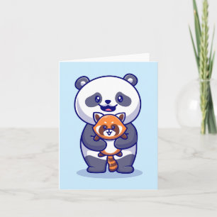Tarjeta Panda y Zorro