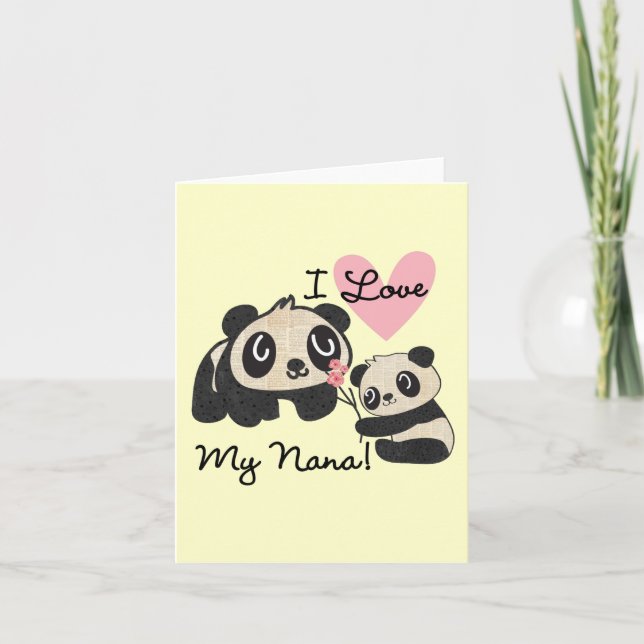 Tarjeta Pandas que amo a mi nana (Anverso)