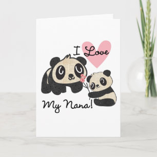 Tarjeta Pandas que amo a mi nana