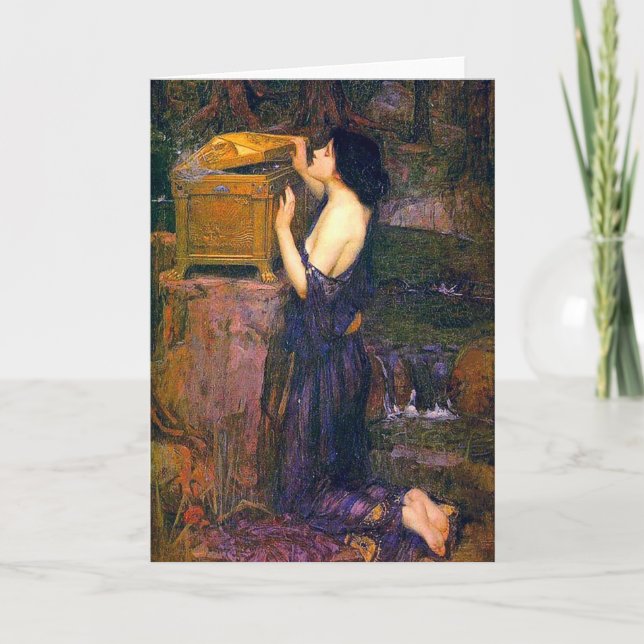 Tarjeta Pandora por John William Waterhouse (Anverso)