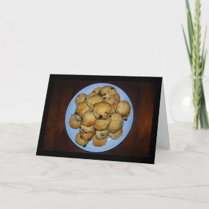 Tarjeta Panecillos de Frutas en Madera