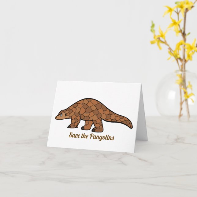 Tarjeta Pangolin (flor amarilla)