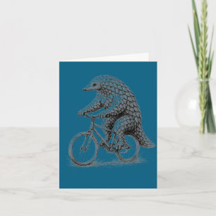 Tarjeta Pangolín montando bicicleta divertida bicicleta an