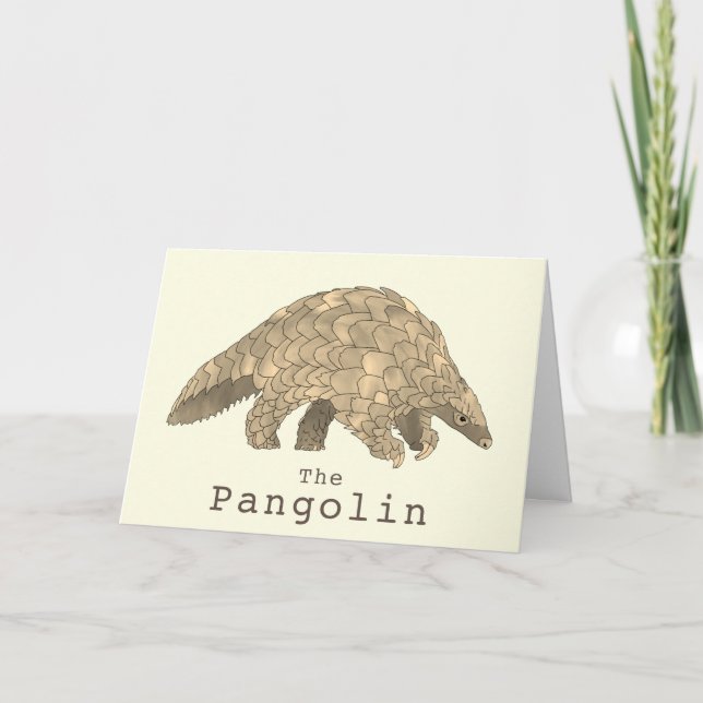 Tarjeta Pangolin Wildlife Endangered Species Arte Animal (Anverso)