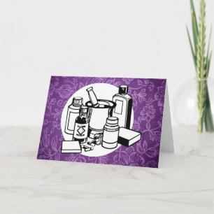 Tarjeta Paño floral púrpura - conciencia del Fibromyalgia