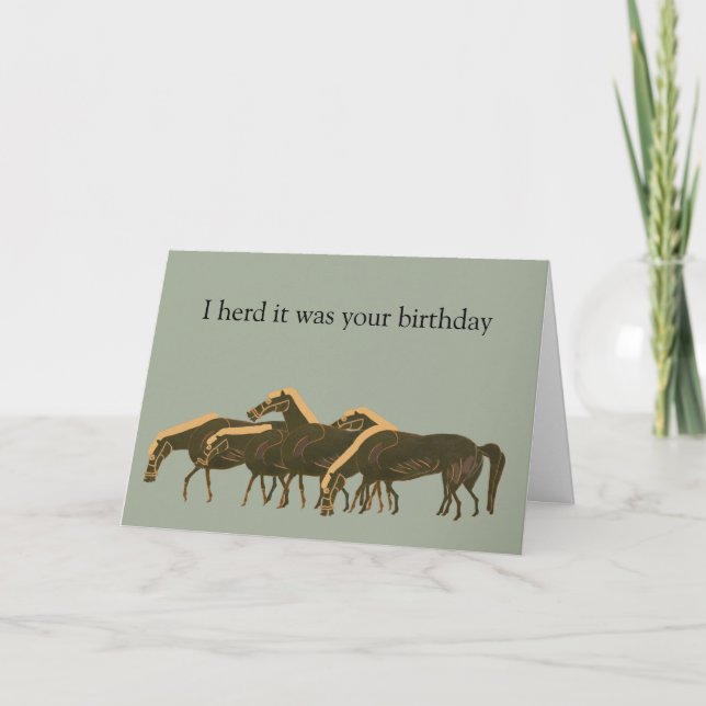 Tarjeta Panoplia - manada del cumpleaños de los caballos (Anverso)