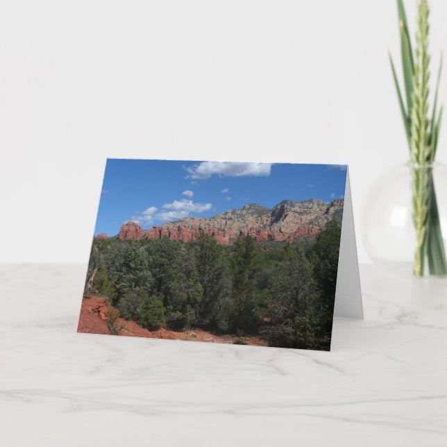 Tarjeta Panorama de rocas rojas en Sedona Arizona (Anverso)