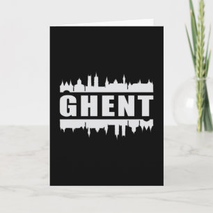 Tarjeta Panorama urbano de la ciudad de Gante Bélgica Rega