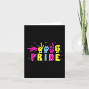 Tarjeta Pansexual ASL Orgullo Pan Rótulo Arcoiris Sordo