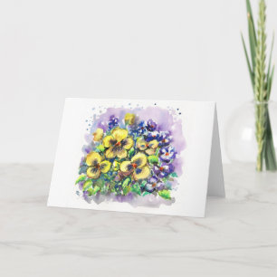 Tarjeta Pansies de primavera