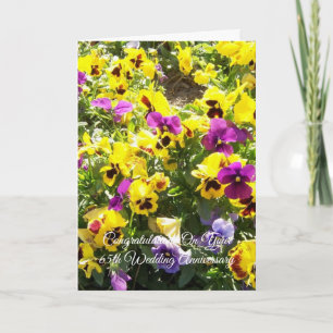 Tarjeta Pansies Personalizados 65º Aniversario Boda