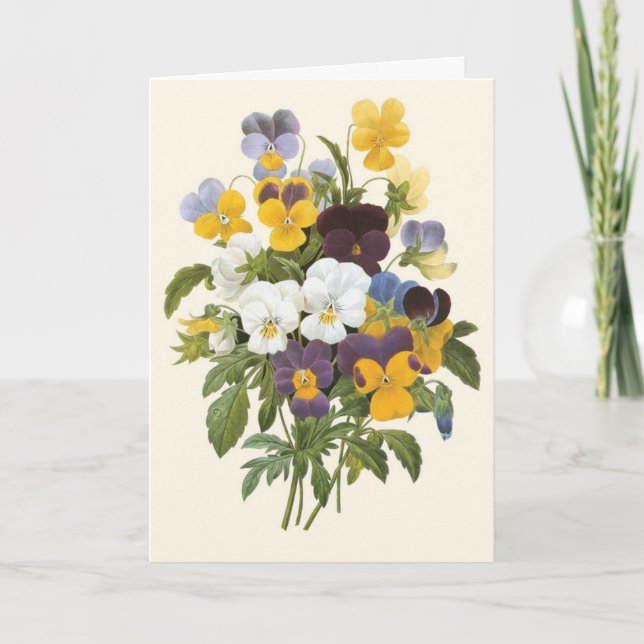 Tarjeta Pansy Bouquet Gracias (Anverso)