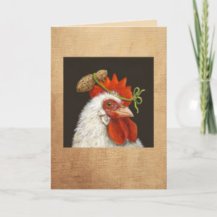Tarjeta Pansy el pollo con una carta de cacahuete