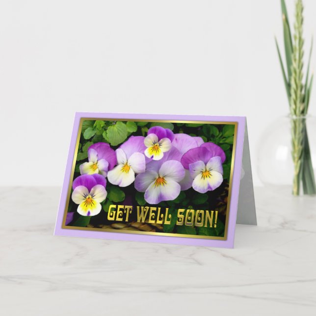 Tarjeta Pansy ~ Get Well Card (Anverso)