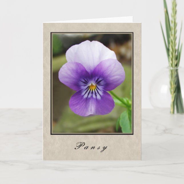 Tarjeta Pansy - Serie Floral (Anverso)