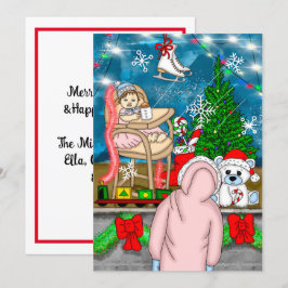 Tarjeta Pantalla de la ventana Navidades nostálgicos dibuj