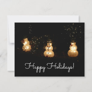 Tarjeta Pantalla de luz de vacaciones de Snowman
