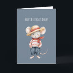Tarjeta Pantalones Vaqueros Azules Rojos Ratón Cumpleaños<br><div class="desc">Pantalones Vaqueros Azules Rojos Ratón Cumpleaños</div>