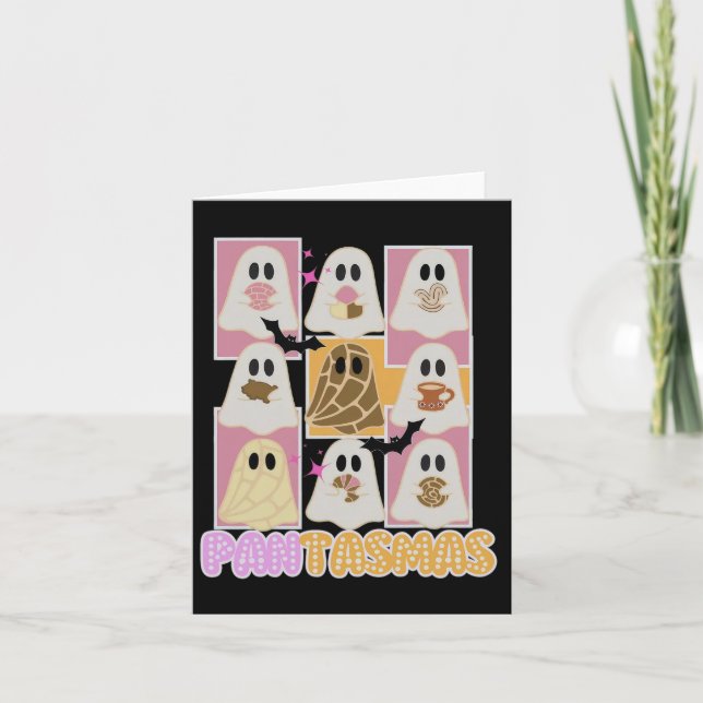 Tarjeta Pantasmas Pan Dulce Fantasma Halloween Español Mex (Anverso)