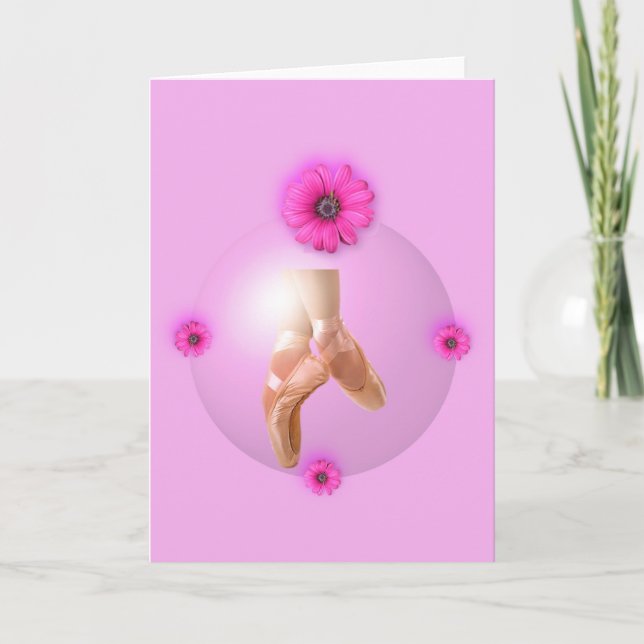Tarjeta pantuflas de ballet bailarina bailarina interpreta (Anverso)