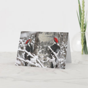 Tarjeta Pañuelo De Madera En Invierno