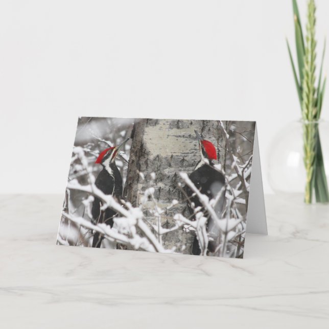 Tarjeta Pañuelo De Madera En Invierno (Anverso)