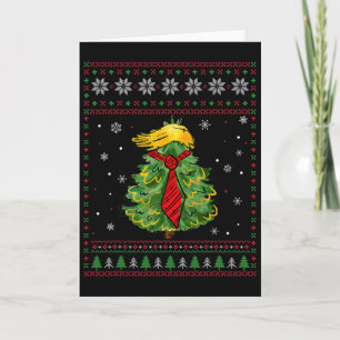 Tarjeta Pañuelo Divertido Navidad EEUU Trump Pelo Árbol Fe